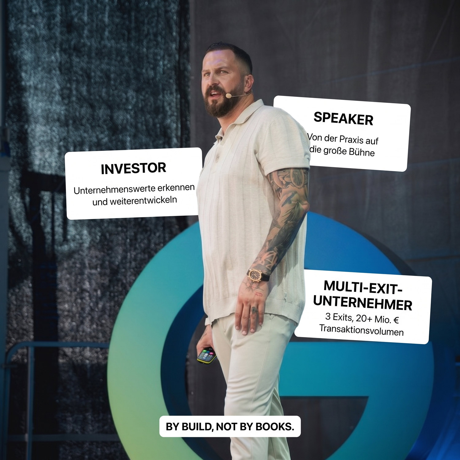 Tom Miller als Investor, Speaker und Multi-Exit-Unternehmer auf der Bühne